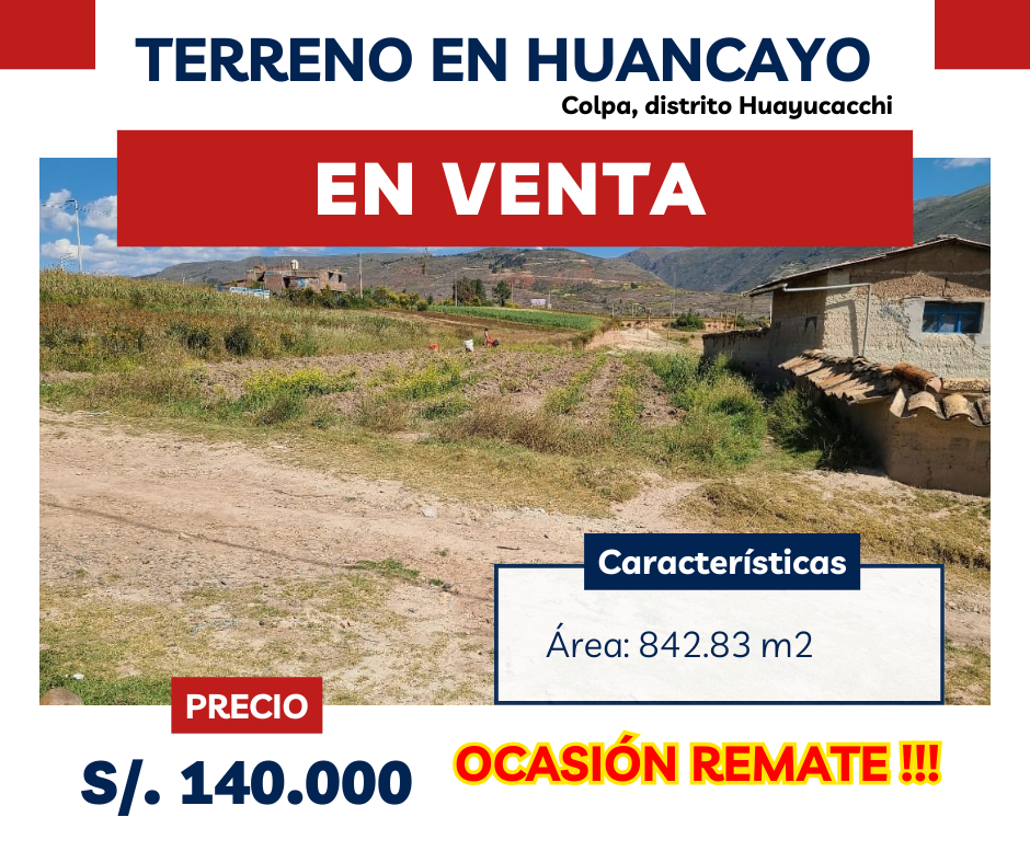 terreno en venta en colpa huancayo