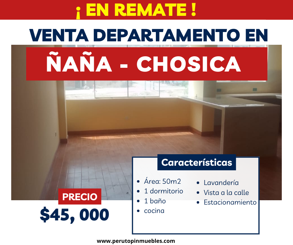 venta de departamento en ñaña de 50m2