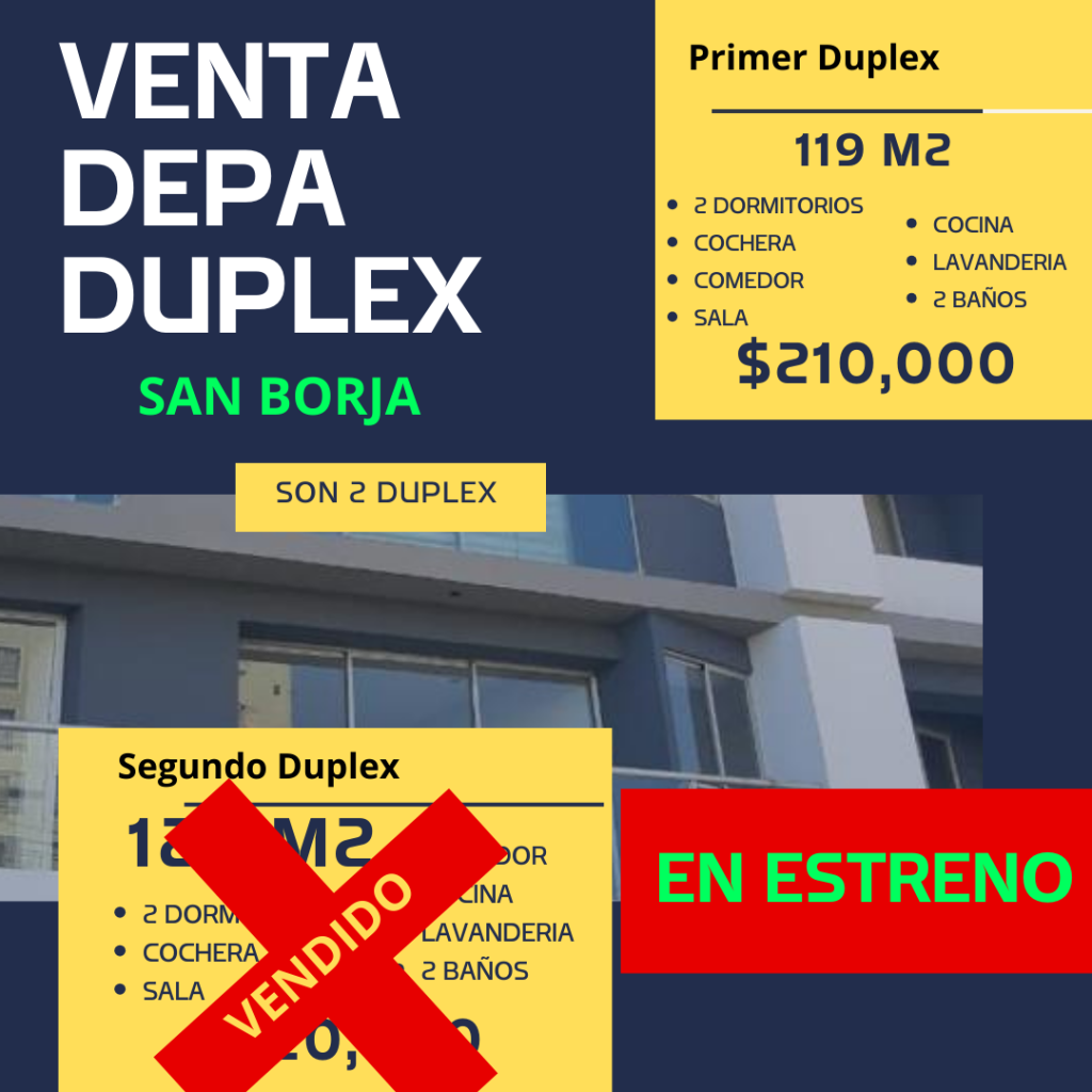 departamento duplex de 11m2 en san borja